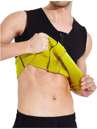 Men's Neoprene Fitness T-Shirt Zipper Slimming – Size L