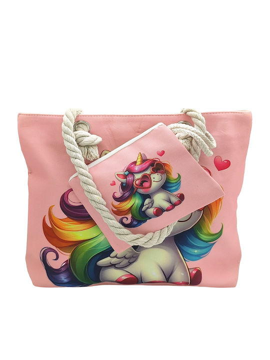 Gift-Me Παιδική Τσάντα Θαλάσσης Ροζ 30x24x24εκ.