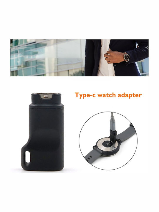 Adapter Φόρτισης Type C Μαύρο (Garmin Fenix 5 / 5x / 5s / 6 / 6X / 6S Pro / Venu)