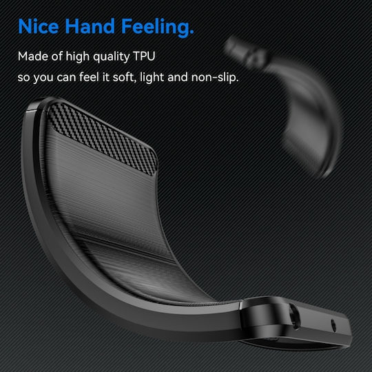 Carbon Fiber Umschlag Rückseite Schwarz (Nokia C22)