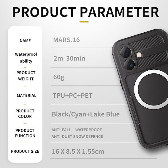 Redpepper Ip68 Αδιάβροχη Magsafe Θήκη Iphone 16 Black
