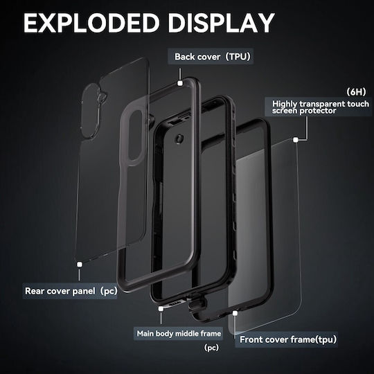 Carcasă impermeabilă Redpepper IP68 Samsung Galaxy A16 4G 5G Negru