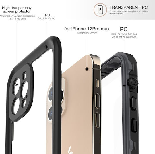 Carcasă impermeabilă Redpepper Dot+ Series IP68 iPhone 12 Pro Max Negru