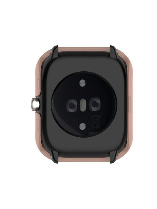 Πλαστική Θήκη με Τζαμάκι σε Ροζ χρώμα για Amazfit GTS 4 Mini