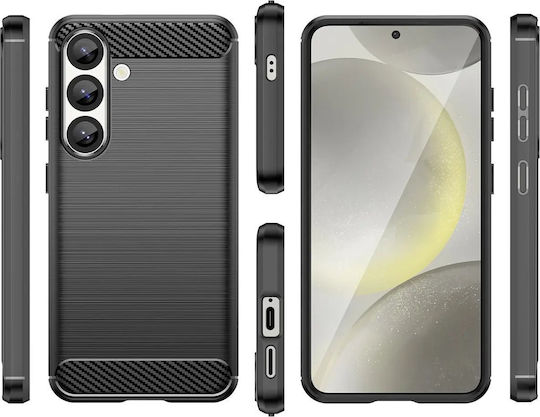Hurtel Carbon Back Cover Silicone Black (Poco X7 Pro)