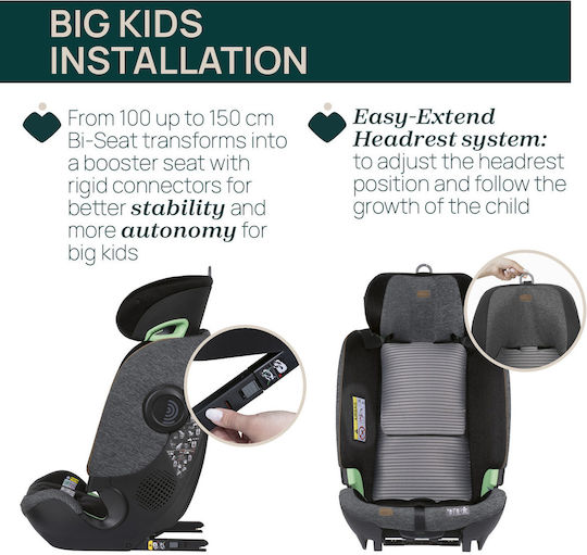 Bi-Seat Baby Car Seat i-Size with Isofix Graphite