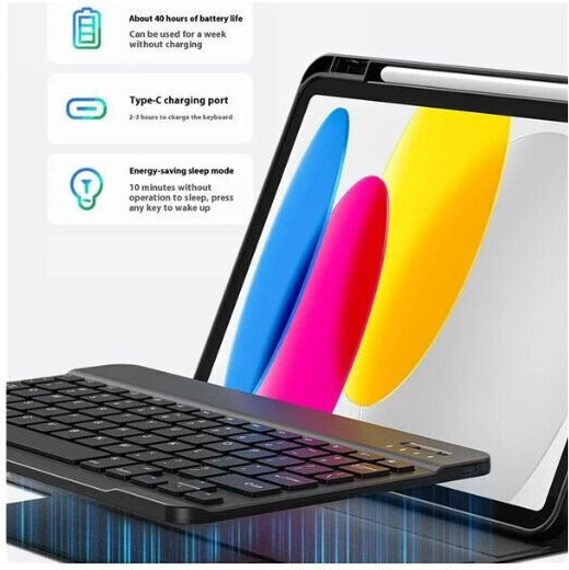 Wiwu Flip Cover with Keyboard in English US Black (Universal 10.1-10.5")
