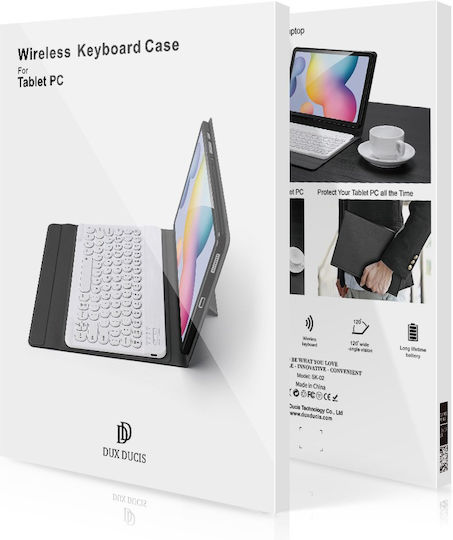 Dux Ducis Touchpad Flip Cover με Πληκτρολόγιο στα Αγγλικά US Μαύρη (Galaxy Tab S7)