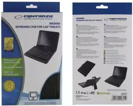 Esperanza EK127 Flip Cover with Keyboard in English US Black (Universal 7")
