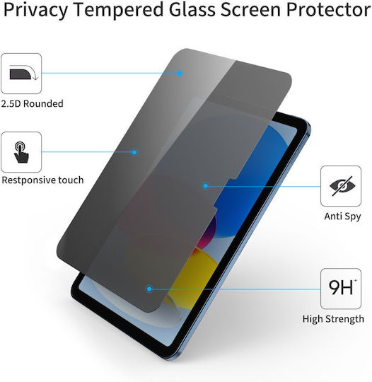 Tech-Protect Privacy Tempered Glass (iPad 10.9” 2022, iPad 11” 2025) Μαύρο