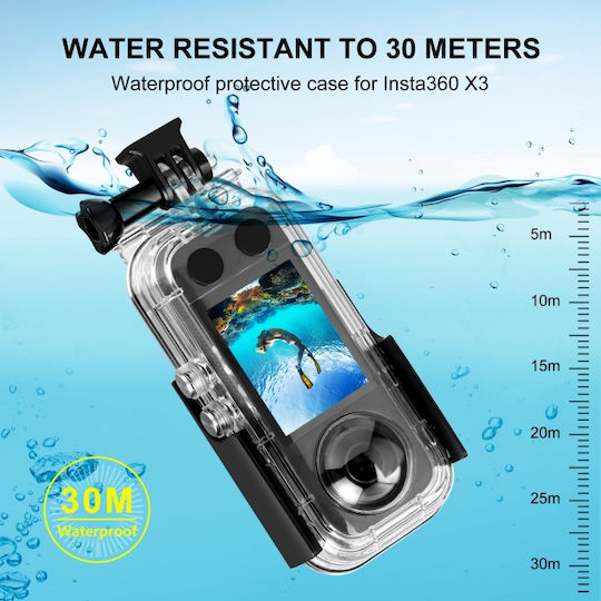 Puluz Αδιάβροχη Θήκη (30m) Insta360 X3 Transparent Αδιάβροχη Θήκη για Insta360 PU820
