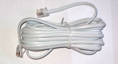 White 2m Telephone Cable