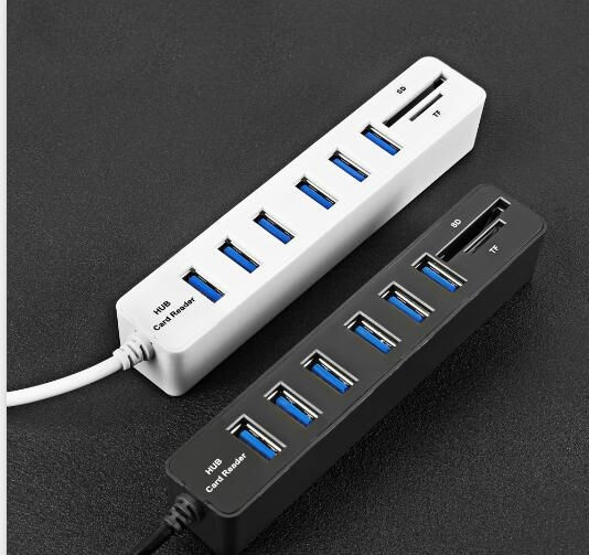 USB-Hub 6 Anschlüsse USB 3.0 mit USB-A Anschluss Weiß
