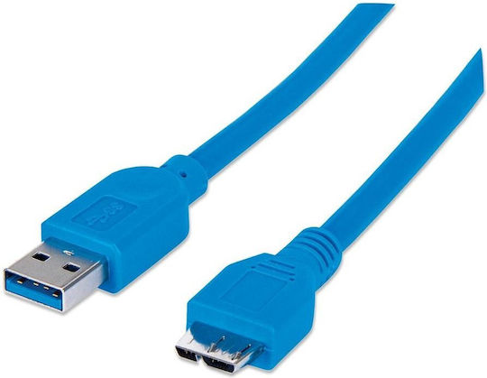 Techly 1m Regular USB 3.0 to micro USB Cable Blue (305243)