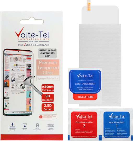Volte-Tel 2.5D Vollkleber Vollflächig gehärtetes Glas (Huawei Y6 2019)