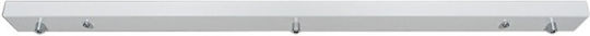 Ceiling Rose 3 Sockets Rectangular 90cm Zafferano Lgr0043 Grey