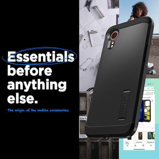 Spigen Tough Задна корица Силикон / Пластмаса 0.6мм Черен (Samsung Galaxy Xcover 6 Pro)