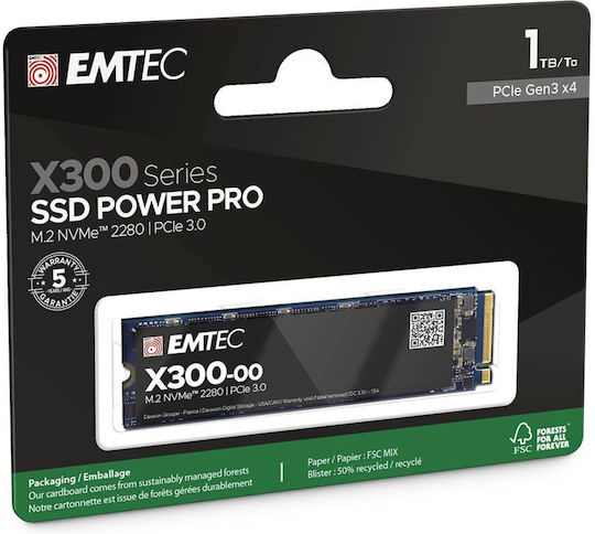 Emtec X300 SSD 1TB τύπου 2.5'' με σύνδεση PCI Express 3.0 ECSSD1TNX300 Bulk