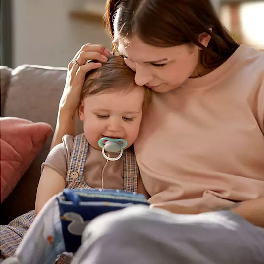 Philips Ultra Air Πιπίλες Καουτσούκ με Θήκη Γκρι / Μπλε Φάλαινα για 18+ μηνών 2τμχ
