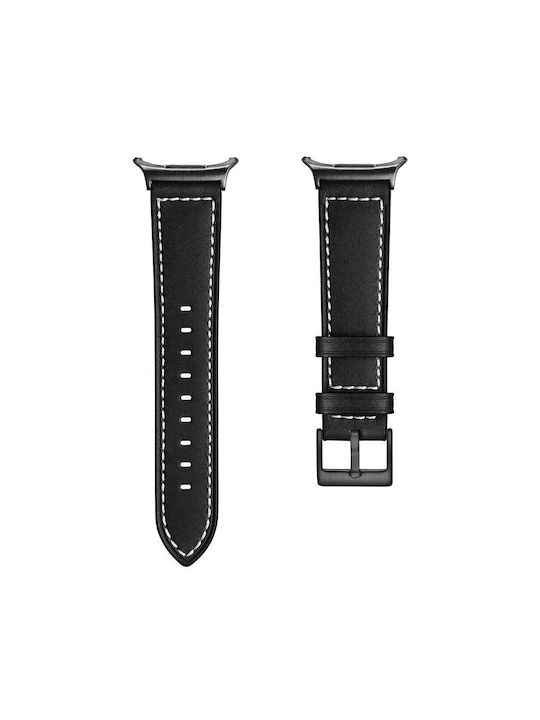 Stitching Lines Λουράκι Δερμάτινο Μαύρο (Galaxy Watch Ultra / Ultra 2)