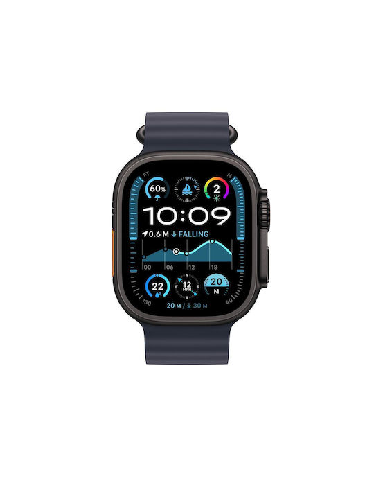 Apple Ocean Band Λουράκι Σιλικόνης Navy - Black Titanium Finish (Apple Watch 44/45/46mm/Ultra 49mm)