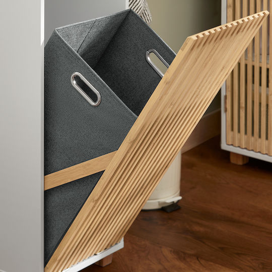 SoBuy Badezimmerschrank Wäscherei B33xT32.5xH85cm Weiß