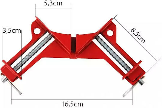 Sfixtor Unghiular pentru Lemn Metalic – Dublă Strângere 75mm 90° Îmbinări
