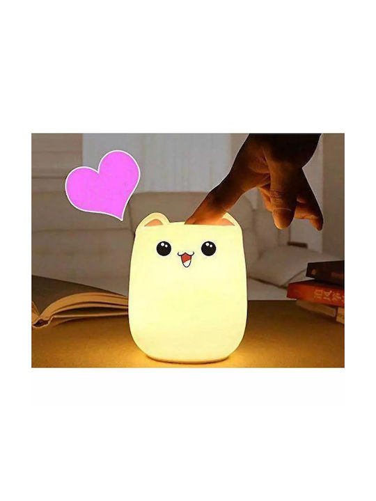 Verk Group LED Детско Декоративно Осветление Touch Cat Kitty Бял