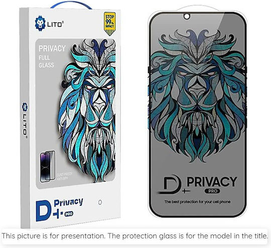Lito D+ Pro Privacy Screen Protector Μαύρο (iPhone 16 Plus)