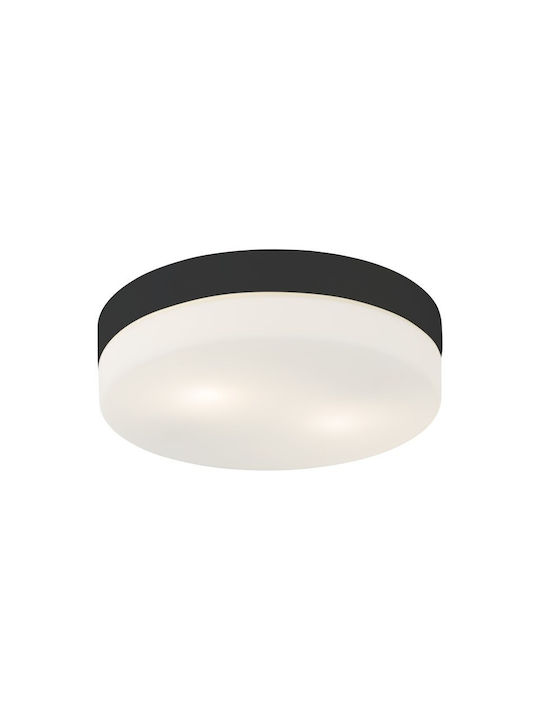 TK Lighting Πλαφονιέρα Οροφής Μπάνιου Μαύρη με Ντουί E27