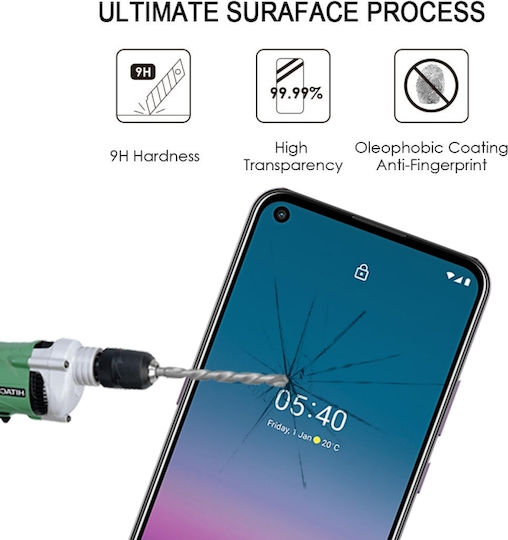 Vollkleber Vollflächig gehärtetes Glas Schwarz (Nokia 5.4) MPSG1296