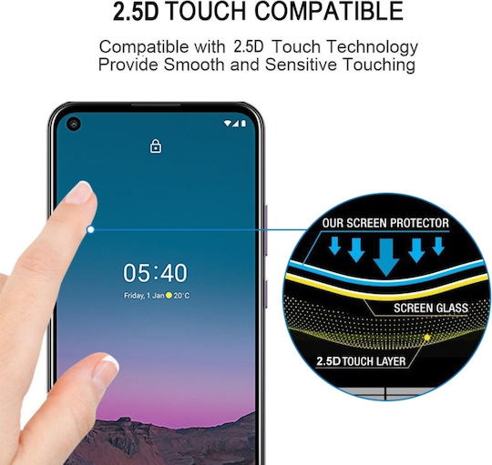 Vollkleber Vollflächig gehärtetes Glas Schwarz (Nokia 5.4) MPSG1296