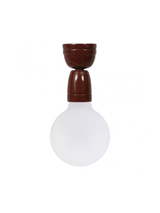 Gekas Ceiling Mount Light Red with Socket E27 made of Ceramic Material