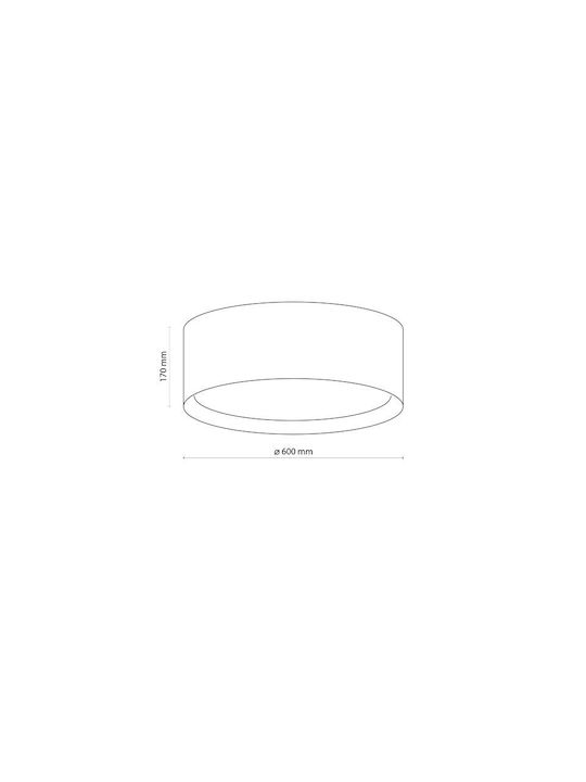 TK Lighting Juta Πλαφονιέρα Οροφής 60εκ. Καφέ με Ντουί E27