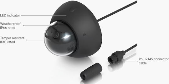 Ubiquiti UVC-AI-Dome-B IP Surveillance Camera 4K Waterproof with Microphone and Lens 2.8mm