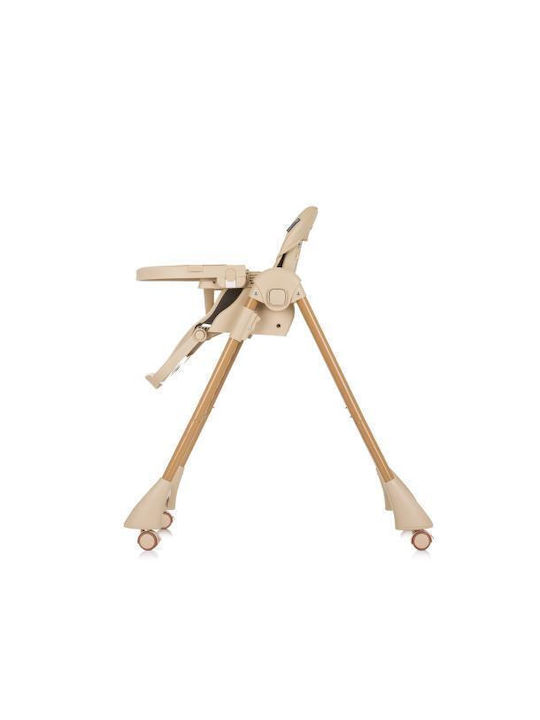 Chipolino Foldable Highchair with Metal Frame & Leatherette Seat Macadamia