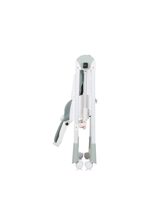 Chipolino Milk Shake Foldable Highchair 2 in 1 with Metal Frame & Leatherette Seat Pastel Green