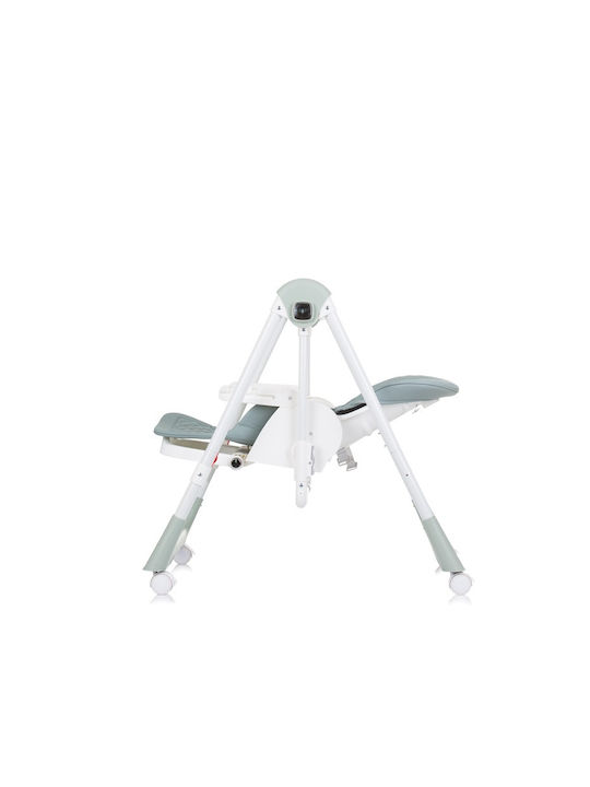 Chipolino Milk Shake Foldable Highchair 2 in 1 with Metal Frame & Leatherette Seat Pastel Green