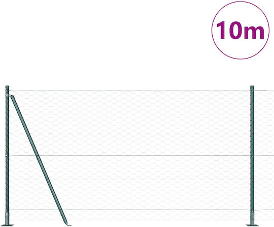vidaXL Συρματόπλεγμα Γαλβανιζέ Πράσινο 1.2x10m