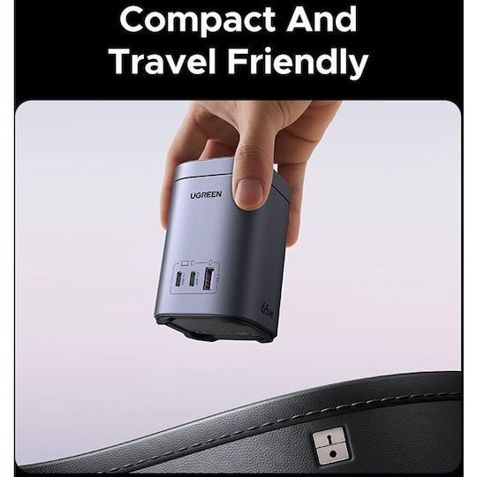 Ugreen Βάση Φόρτισης GaN με Θύρα USB-A και 2 Θύρες USB-C 65W 15W Qi2 Wireless Stand (Nexode)