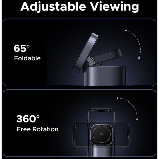 Ugreen Βάση Φόρτισης GaN με Θύρα USB-A και 2 Θύρες USB-C 65W 15W Qi2 Wireless Stand (Nexode)