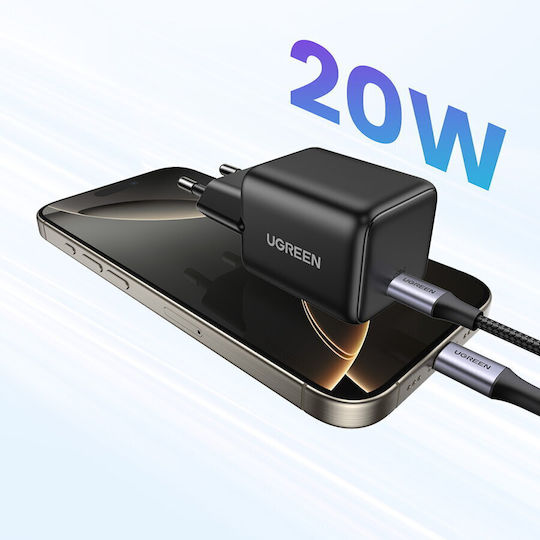 Ugreen Charger Without Cable GaN with USB-C Port 20W Power Delivery Blacks (X512)