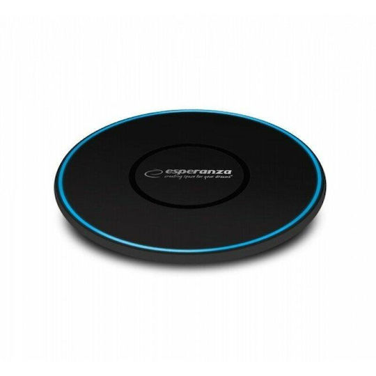 Esperanza Ασύρματος Φορτιστής (Qi Pad) 10W Μαύρος (EZC103)