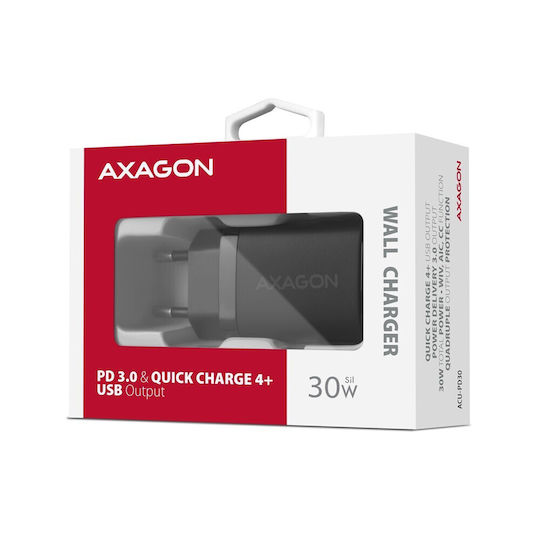 Axagon Φορτιστής Χωρίς Καλώδιο 30W Power Delivery / Quick Charge 3.0 Μαύρος