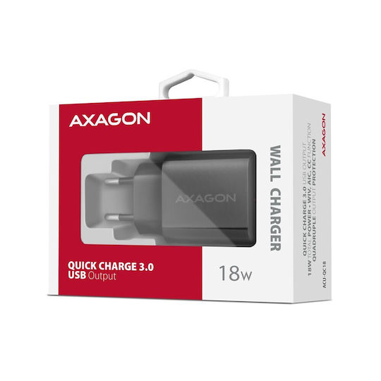 Axagon Φορτιστής Χωρίς Καλώδιο 18W Quick Charge 3.0 Μαύρος