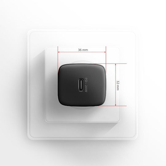 Axagon Φορτιστής Χωρίς Καλώδιο 20W Power Delivery / Quick Charge 3.0 Μαύρος