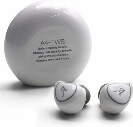 In-ear Bluetooth Handsfree Ακουστικά Λευκά