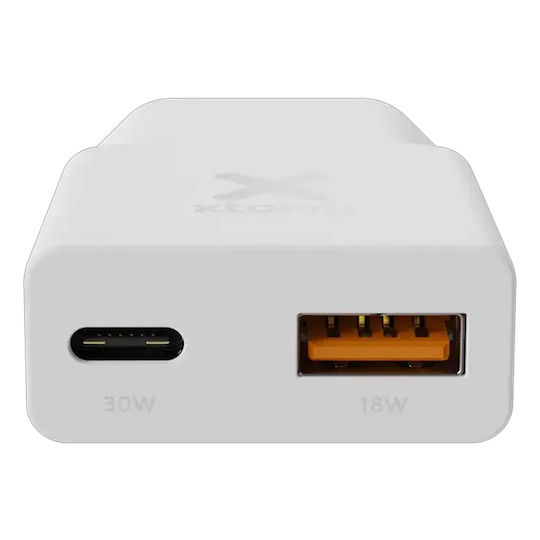 Xtorm Charger Without Cable with USB-A Port and USB-C Port 33W Power Delivery / Quick Charge 3.0 Whites (XG2SL033)