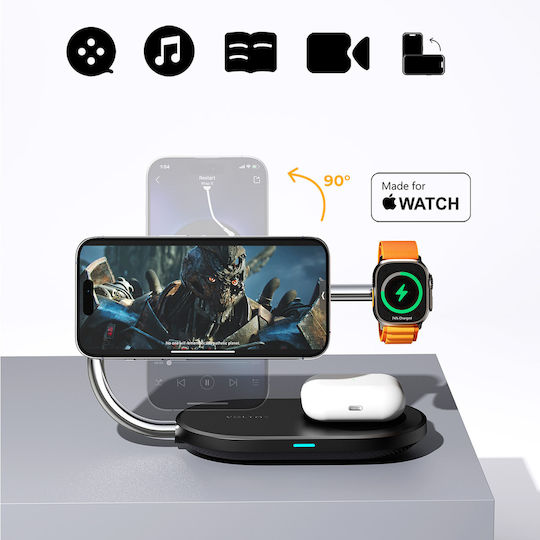 Velbon Ασύρματος Φορτιστής Qi2 GaN και Καλώδιο USB-C - USB-C 40W Μαύρος (MagPak)