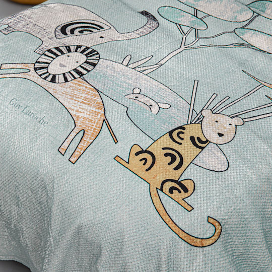 Guy Laroche Fleece-Decke Zootopia Aqua-Grau 160x220cm